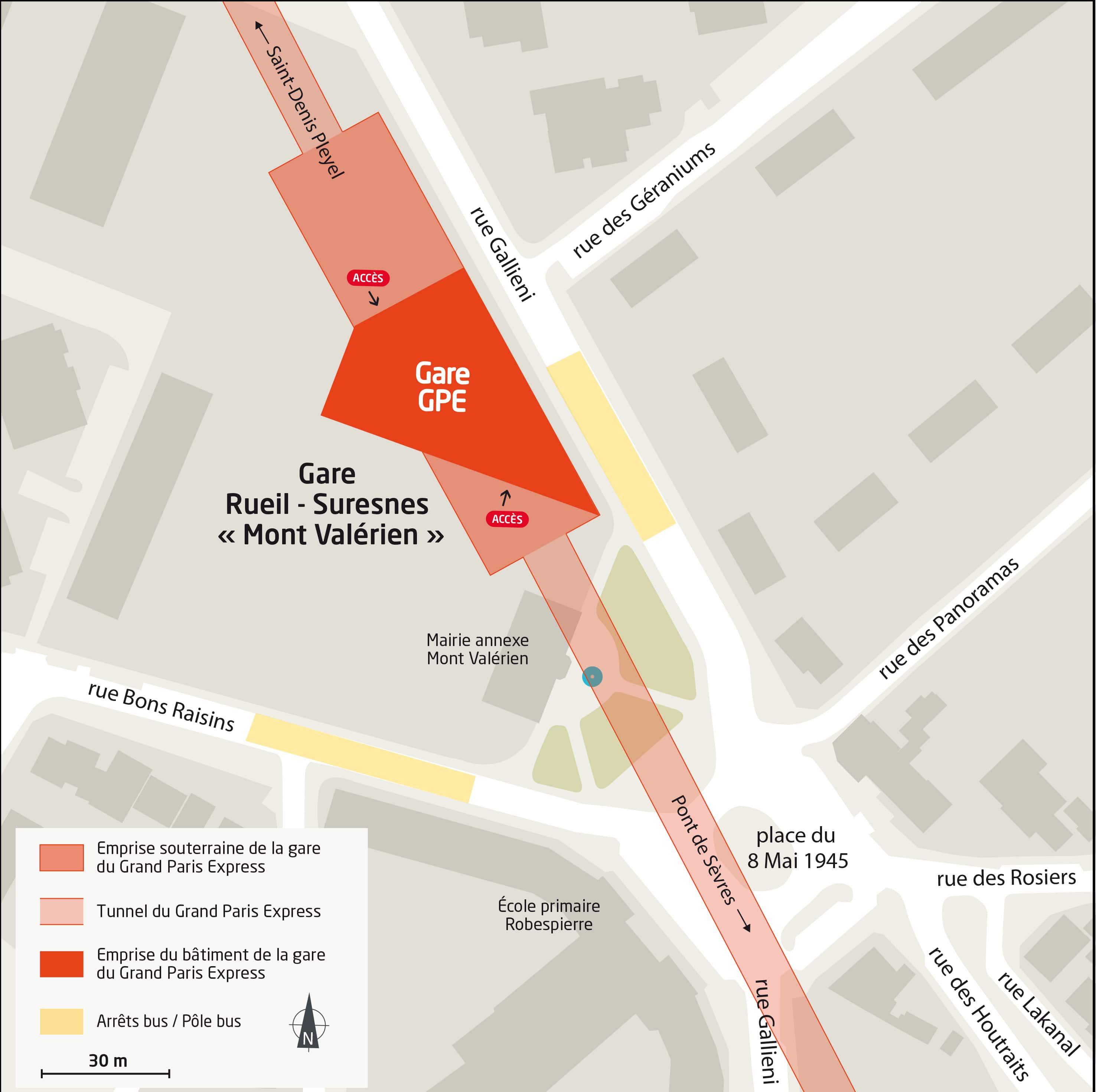 Implantation de la future gare de la Ligne 15 Rueil-Mont Valérien à moins d'1km du programme de logements neufs Odette