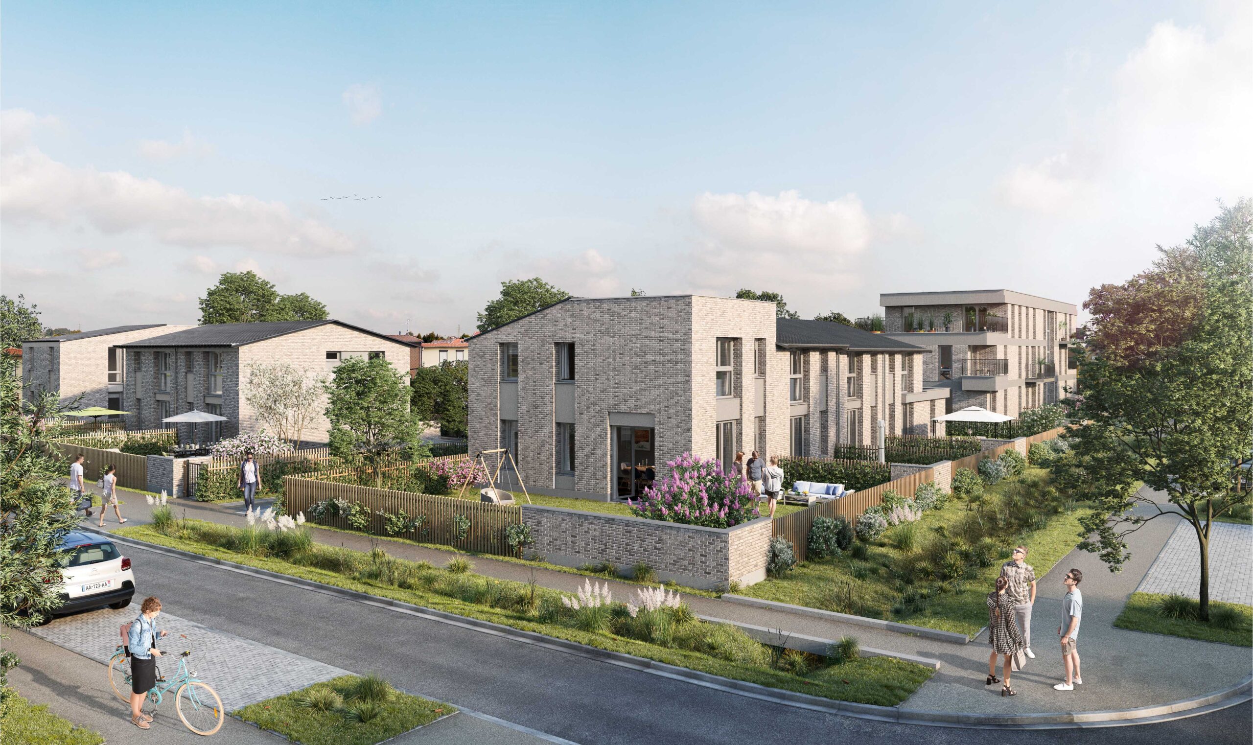 Stella - Programme immobilier de maisons neuves à Wattrelos par KIC - Perspective extérieure